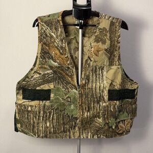 Ozark Trail Vest‎ Mens XL Brown Camo Hunting Game Bag Canvas Zip Pockets Outdoor